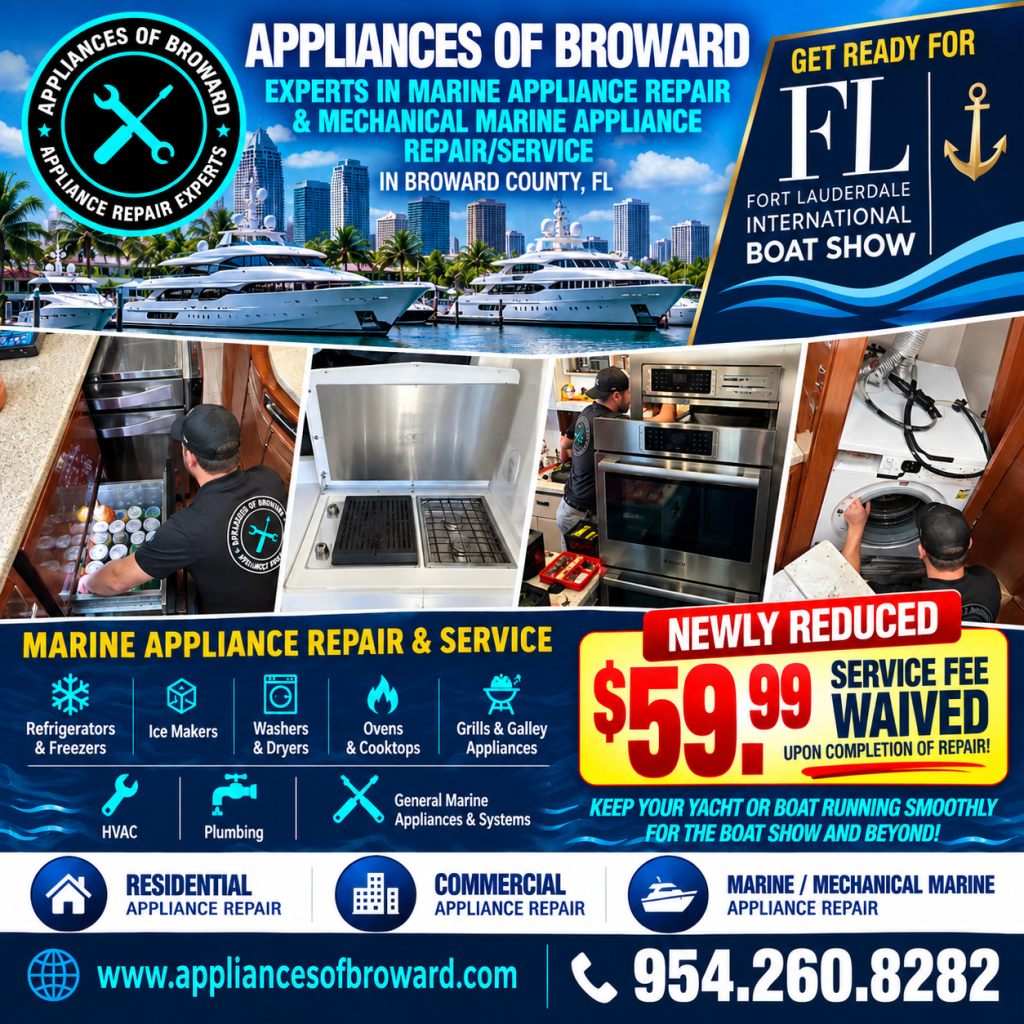Appliances of Broward marine appliance repair and service for boats and yachts in Broward County, FL